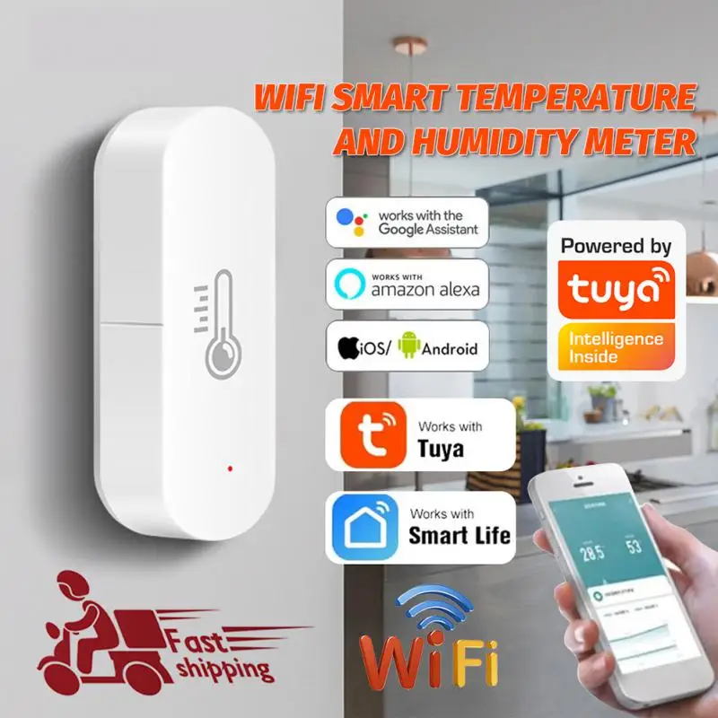 

Temperature And Humidity Sensor Wifi Thermometer Alexa Google Assistant Smart Life Tuya Smart Temperature And Humidity Sensor Wi