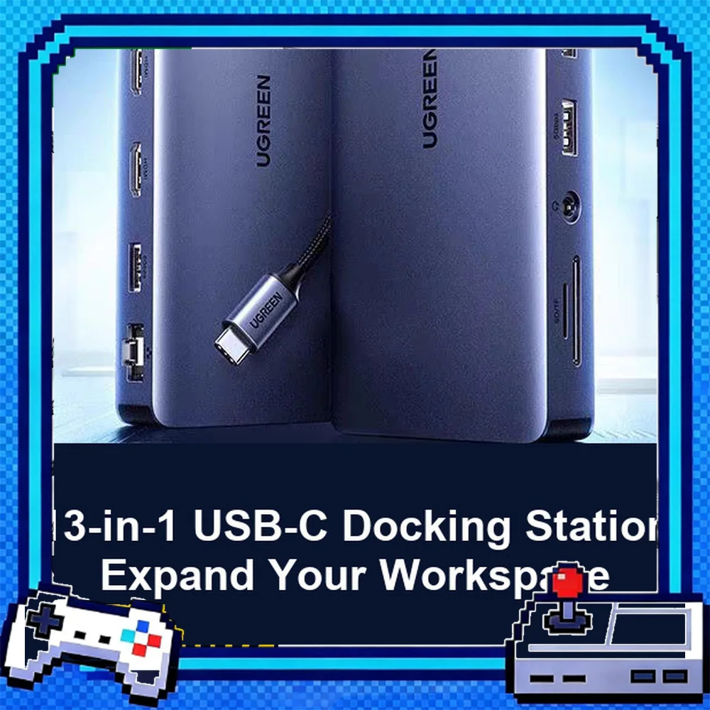 UGREEN CM681 15978 13-in-1 USB C Docking Station Quad Display Dual HDMI DisplayPort 10Gbps USB Gigabit Ethernet 100W PD.