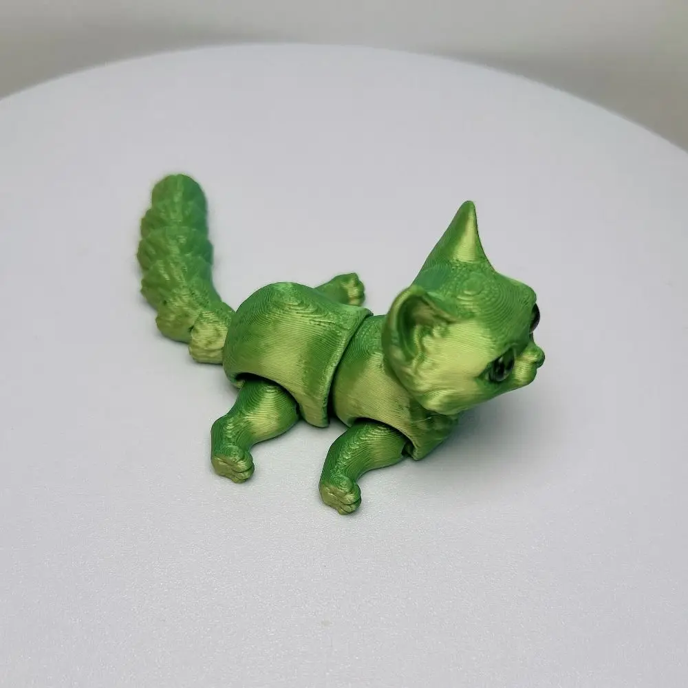 Mata Besar Model Kucing Cetak 3D Bahan Plastik Desain Realistis Patung Kreatif Teknologi Cetak 3D Kucing Artikulasi
