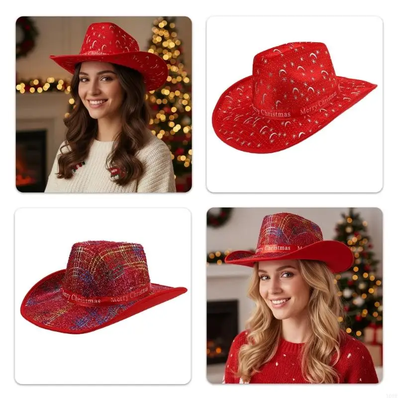 Foldable Festives Denims Hat Light weight For Christmas Event Family Gatherings Travel Convenience Y08E