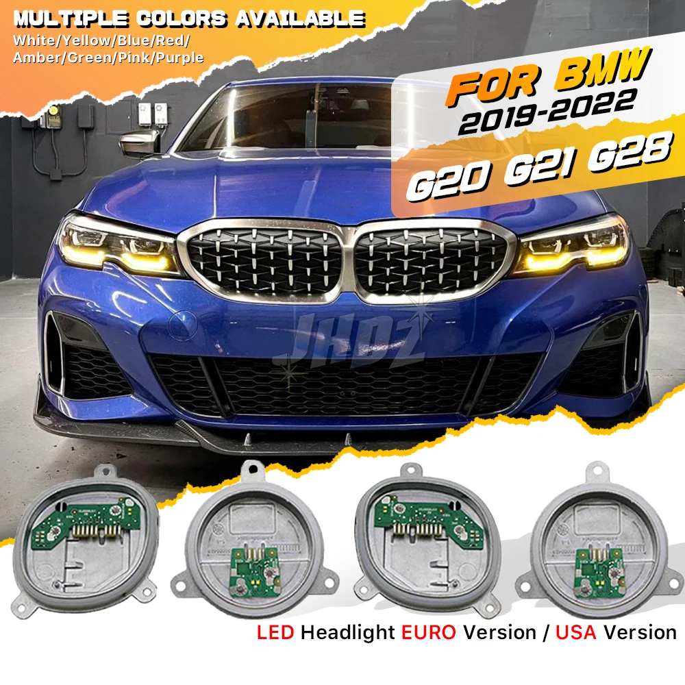 Yellow LED Headlight Daytime Running Light Module For BMW 3 Series G20 G21 G28 19-22 White Red Angel Eye DRL Boards 63118496135
