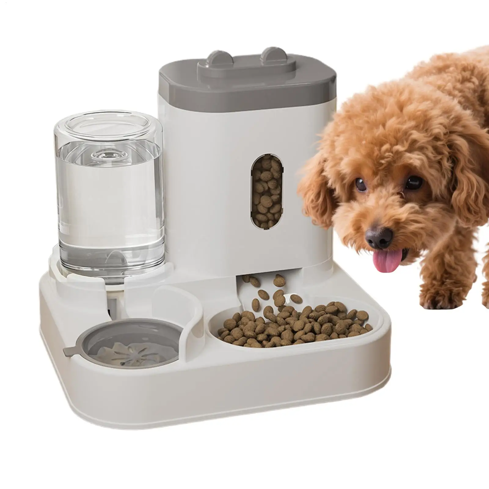 

Умная кормушка для кошек 2-в-1: автоматический дозатор корма и воды для домашних животных, котят и щенков (для использования на улице и в помещении)