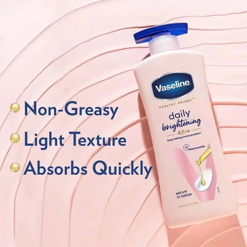2025Vaseline Brightening Body Lotion Healthy Bright Daily Moisturizer Glowing Cream Visibly Radiant Lightweight Non-sticky