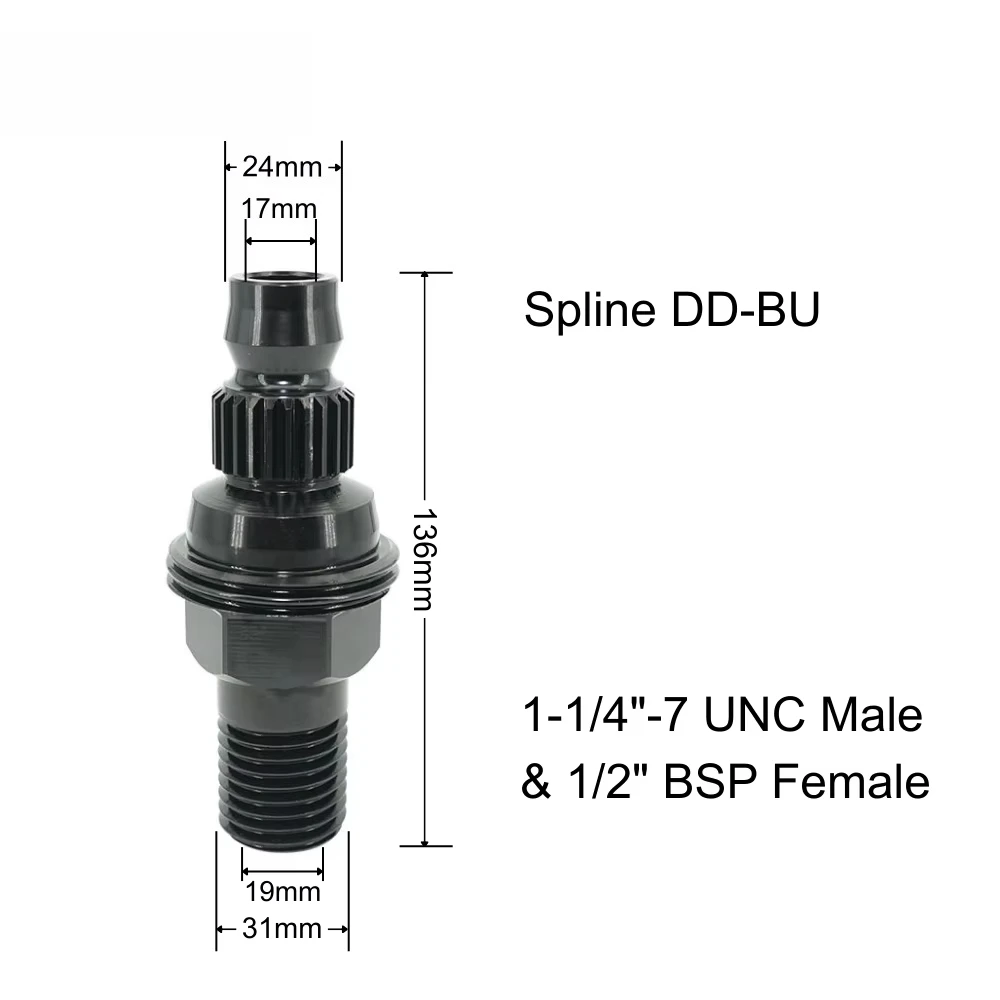 Spline DD-BU Core Bit Adapter  to 1-1/4 UNC M & 1/2 BSP F Core Drill Converter for Hilti DD250 DD400 DD750 Machine
