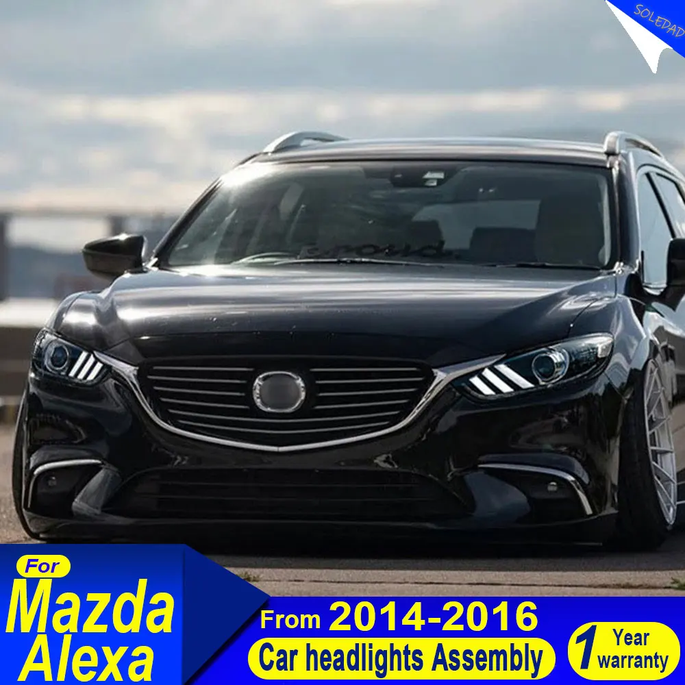 

Светодиодные фары для Mazda 6 Atenza 2014-2016, фары для Mazda6, проекционные линзы DRL, автомобильные аксессуары, установка Plug and Play.