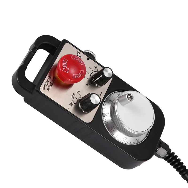 A72U 4X Universal Cnc 4 Axis Mpg Pendant Hand Wheel 100 Pulse 5V & Emergency Stop Cnc Router Handwheel 4Axis Type
