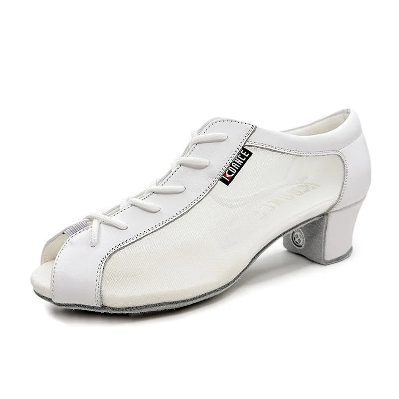 Chaussures de danse latine en cuir pour femmes adultes, l'offre elles souples, confortables, modernes, semelle extérieure en cuir de vachette, baskets de salle de Rh