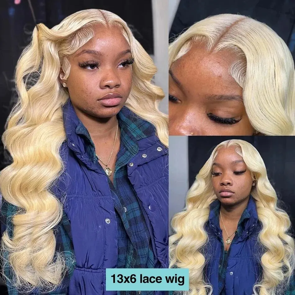 Blonde 613 150 Density HD Lace Wig 13x6 Human Hair 13X4 Frontal Blonde Colored   20 Inch Body Waves Glue-Free Waves Wig