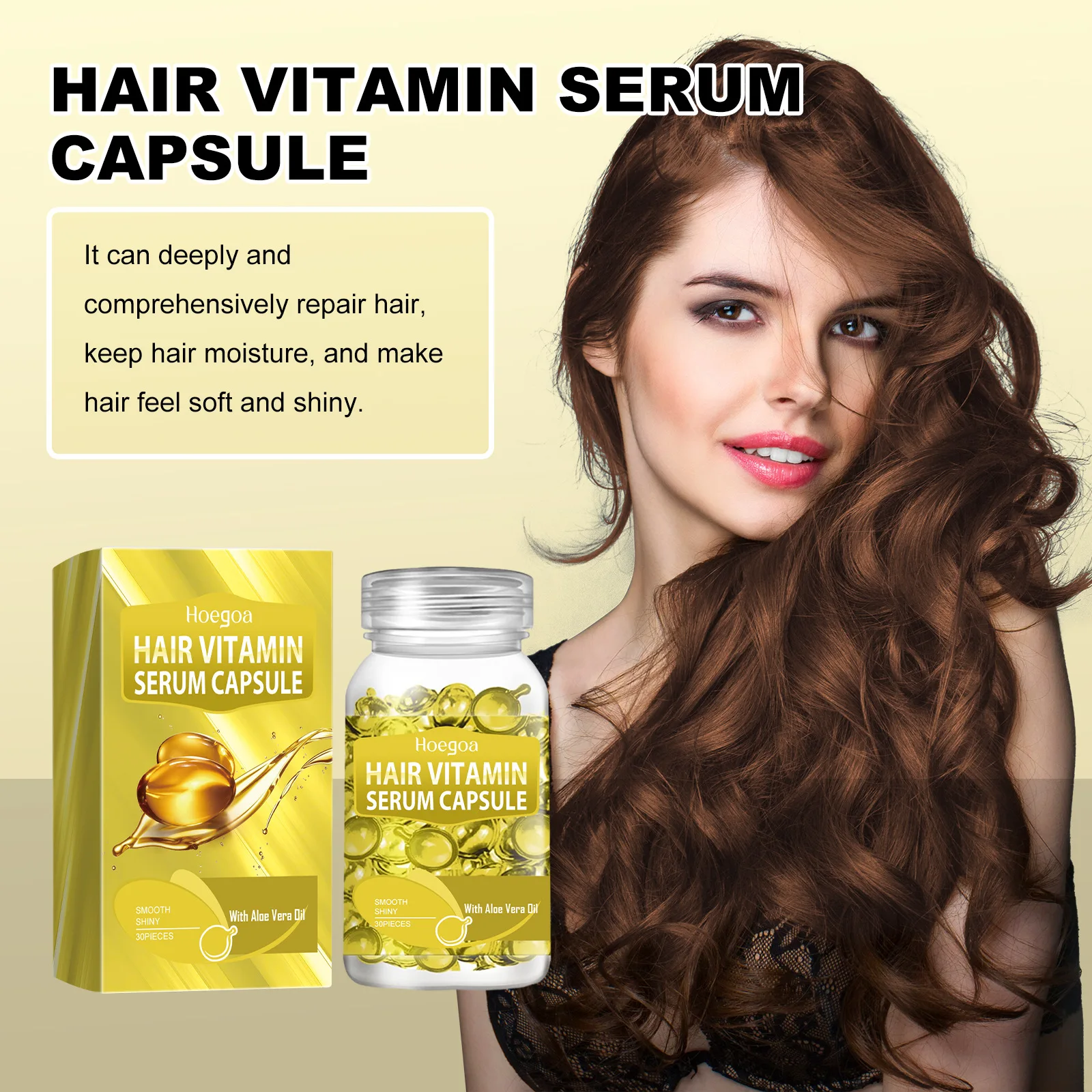 Cápsula de suero vitamínico para el cabello, masaje para mantener el crecimiento, reducir la pérdida, reparar el encrespamiento, tratamiento para mejorar el cuidado del cabello rizado, cápsula de aceite