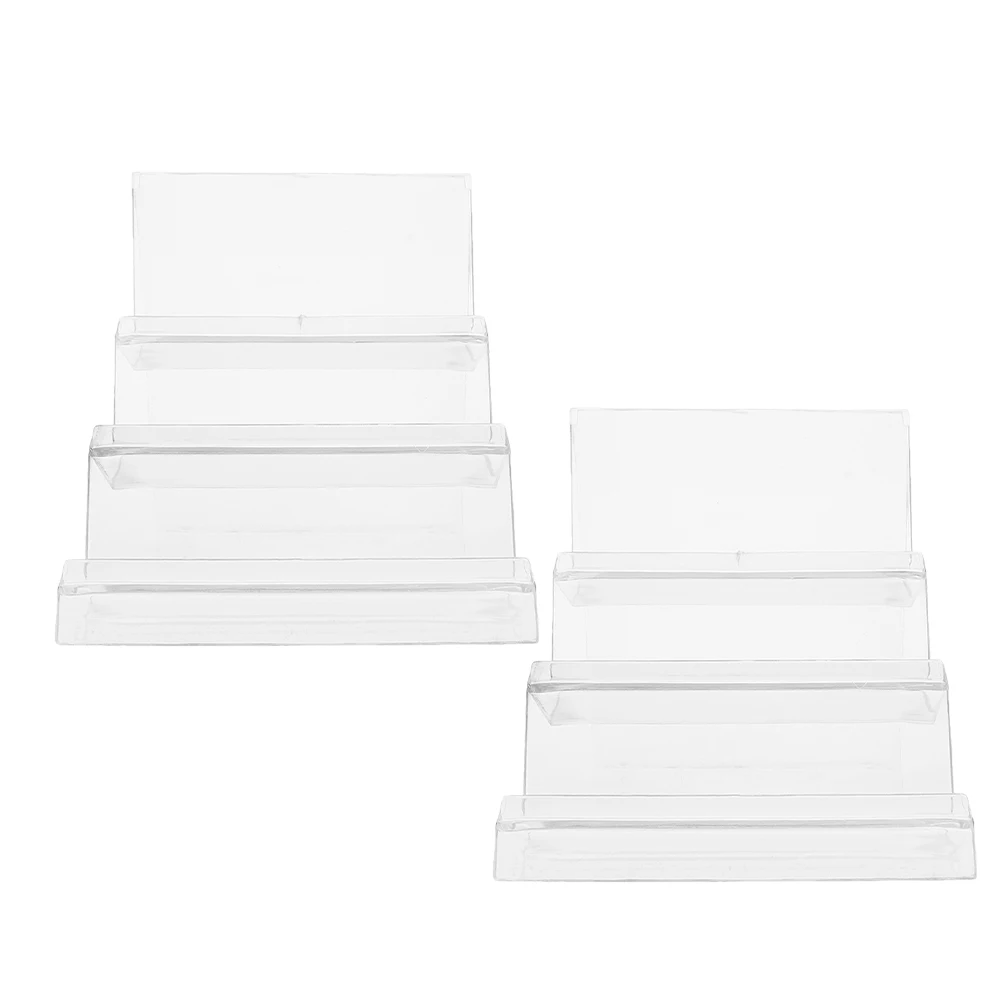 

2 Pcs Desktop Storage Rack Cupcake Holder Clear Wallet Display Stand File Sorter Acrylic Racks Mobile Phone