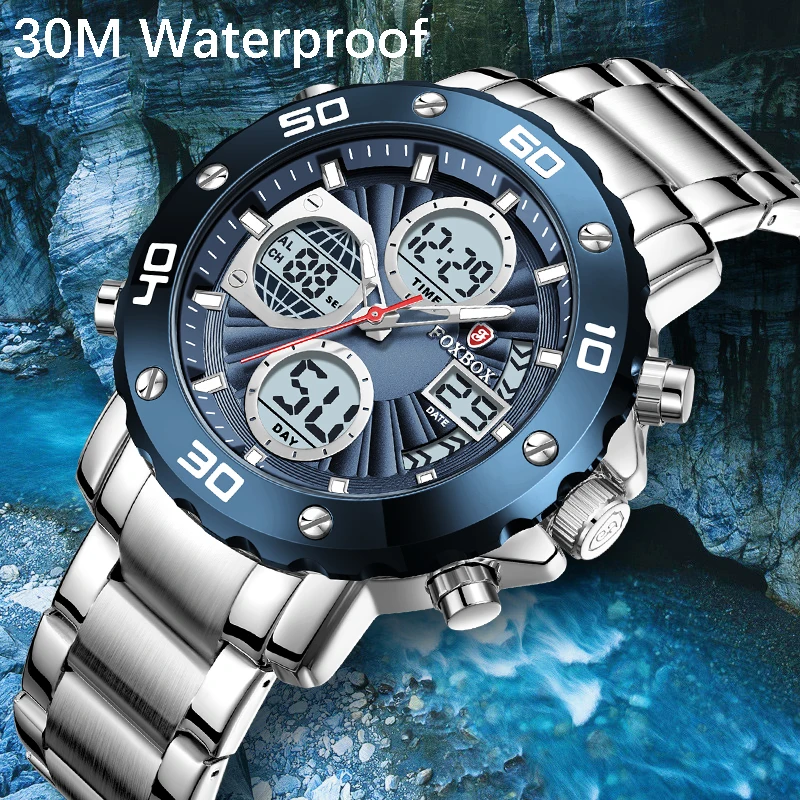 Mens Watches Luxury Fashion Sport Watch LIGE Brand New Men Quartz Analog Digital Clock Male Waterproof Stainless Steel Watches