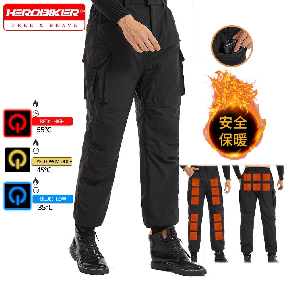 

Electric Heating Motorcycle Pants 18 Zone Men's Winter Warm Thermal Thickened Pants Outdoor Hiking Motorcycle Windproof Pants