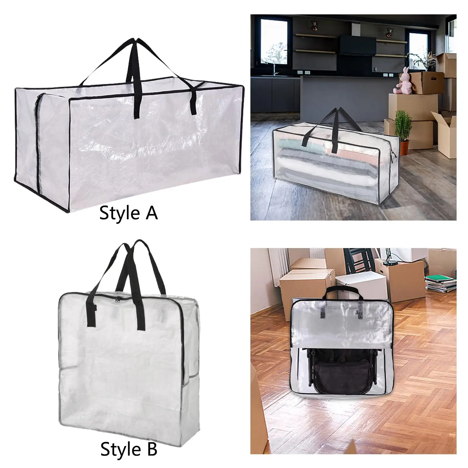 

Large Moving Bag Portable Stuff Pouch Storage Tote for College Clothes Dorm