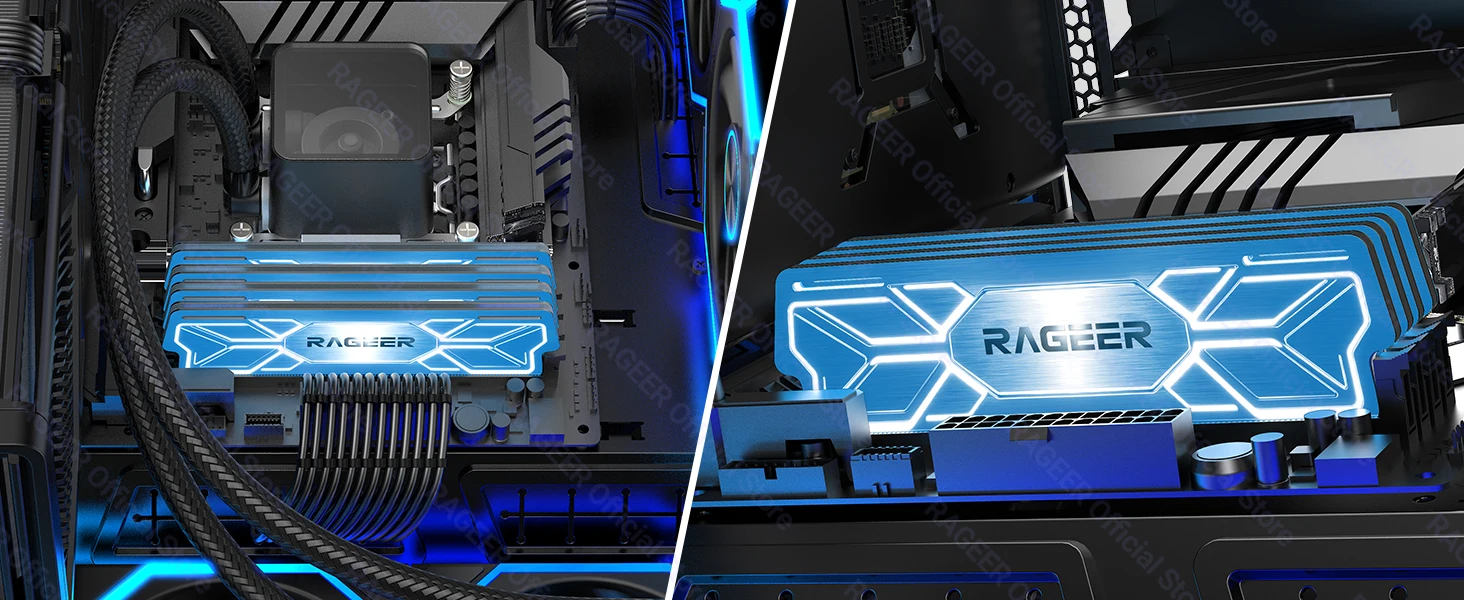 RAGEER Speicher-RAM-Kühler Armor Computer Selbstklebender Speicher-Kühlkörper PC-RAM für DDR2/DDR3/DDR4/DDR5 Ein- und Doppelseitiger RAM – Detail 8