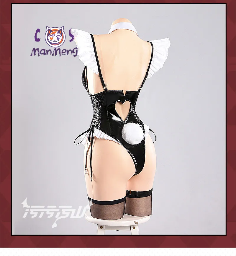 

Костюм для косплея Prinz Eugen из Azur Lane, сексуальный женский костюм кролика для Хэллоуина, черный кожаный комбинезон, набор аксессуаров для головы