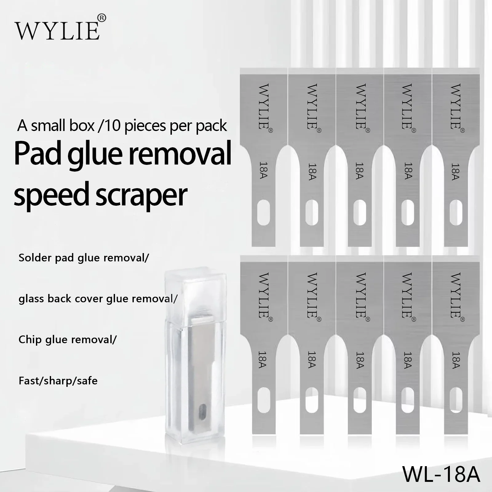 WYLIE WL-18A welding Pad Glue Remover Quick Scraper 200 PCS For Mobile Phone Repair CPU Glass Back Cover Chip Glue Removal Tools