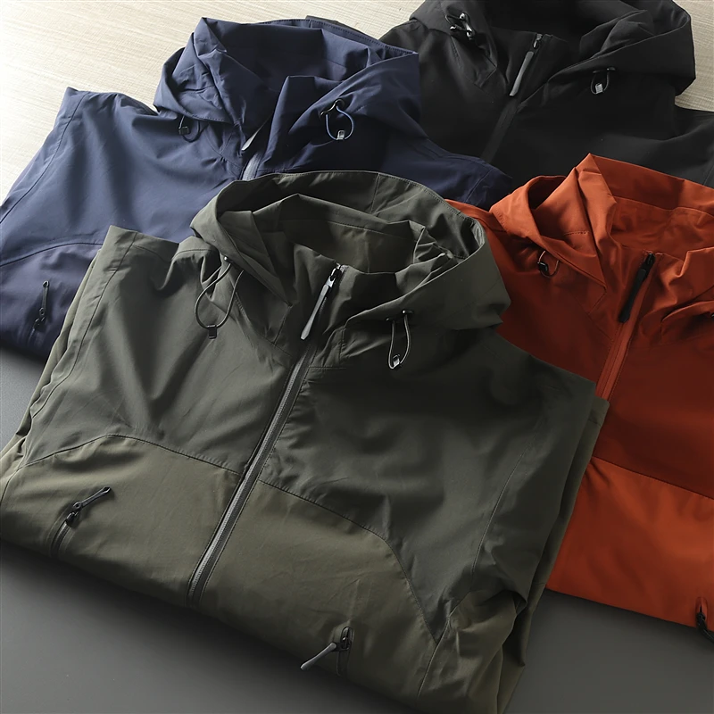 

Outdoor Men's Jaet Spring Autumn Stand Fit Windproof Waterproof Splicing Glued Youth ular Long Sve Zipper Closure