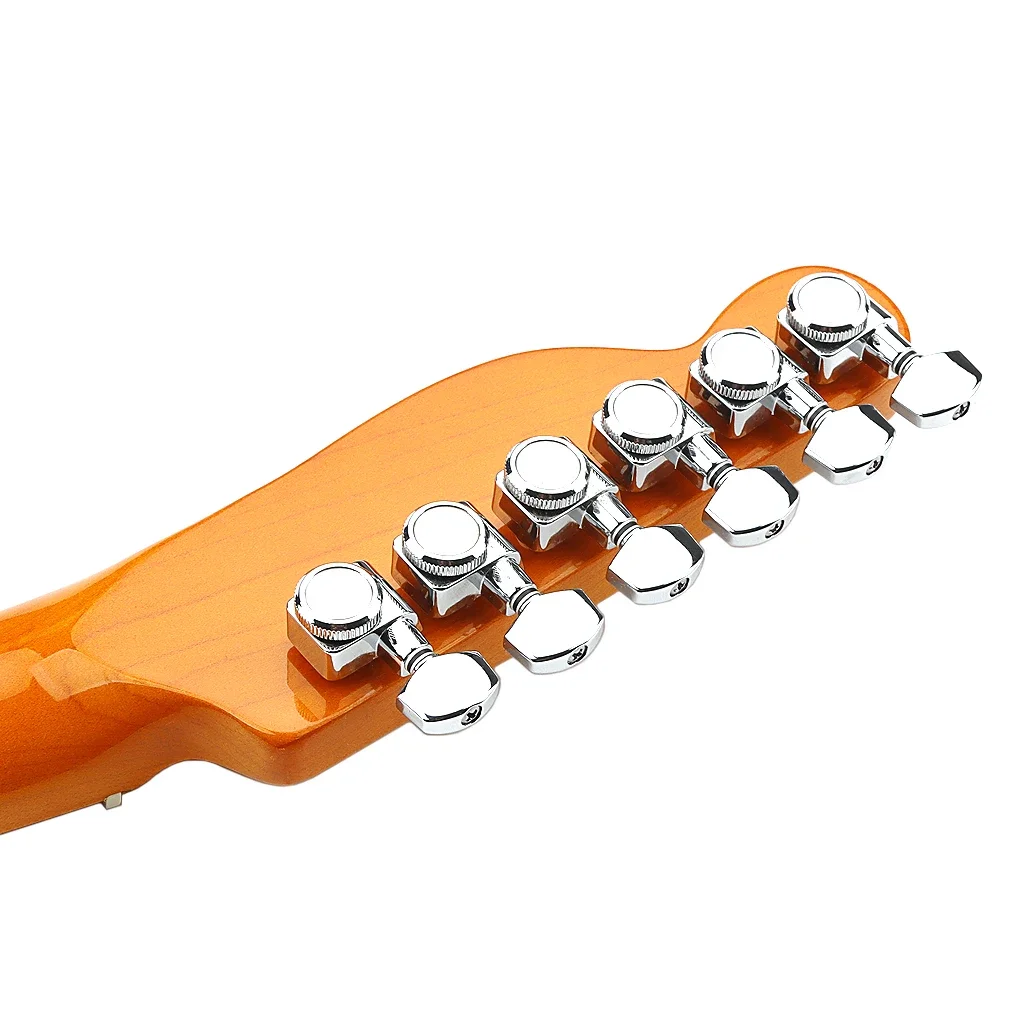 

6 Right-Hand Guitar Tuning Pegs, Open Gear Machine Heads with Oval Buttons, Precision Tuners for String Instruments