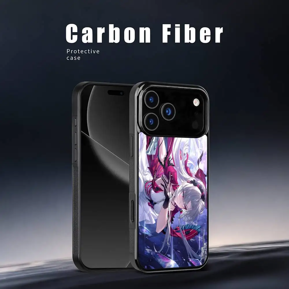 Casing HP Carlotta Wuthering Waves untuk iPhone 17 16 15 14 13 12 11 Pro Max Mini Plus Hard Mirror Funda