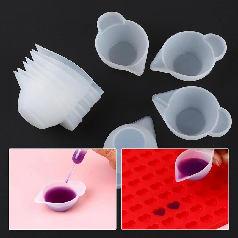 20PCS Resin Mixing Cups, Small Silicone Molds Cup Dispenser Mini Measuring Cups For Epoxy Resin Mixing, Jewelry Making