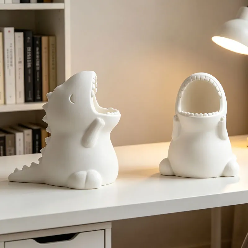 (9*9,3cm) 3D-Gedruckter Schreibtisch-Organizer Kawaii Dino Geschenk Kreativer Schreibwaren-Ständer Büro- und Heim-Deko Niedlicher Dinosaurier-Stifthalter
