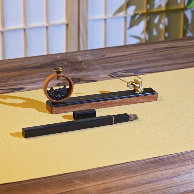 Jade Rabbit Incense Burner for Stick Cone Backflow Smoke Aromatherapy Holder Home Decor Tea Ceremony Sandalwood Agarwood