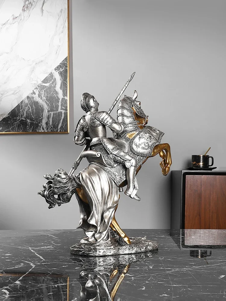 تمثال الإبداعية بندقية فارس الجندي نموذج الديكور غرفة المعيشة المنزلي خزانة مشروبات التلفزيون خزانة مكتب سطح المكتب زينة هدية #4