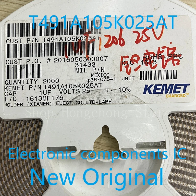 

Новый оригинальный T491A105K025AT T491A105K T491A105K025 Танталовый конденсатор CAP TANT 1UF 10% 25V 1206 SMD Пассивные компоненты100 шт.