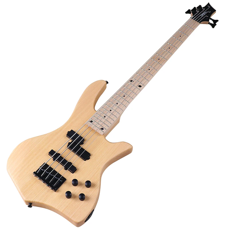 Active 5 string Electric Bass Guitar Matte Finish Full Okoume Body 43Inch Bass Guitar Free Bag Black Cherry And Natural