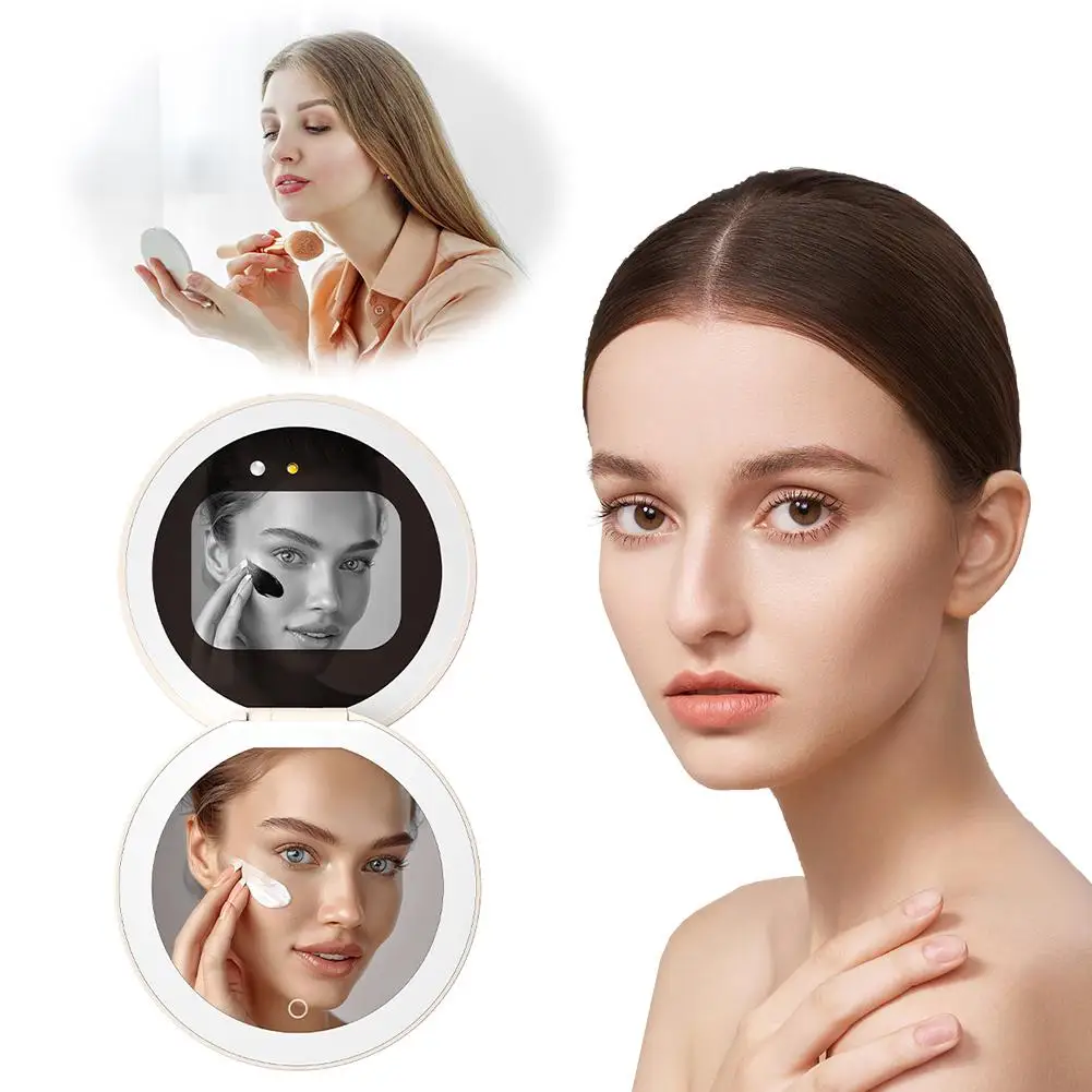 Cámara de prueba de protección solar Uv de 2,8 pulgadas, espejo de maquillaje Led, belleza, detección recargable, protector solar con eliminación de espejo, maquillaje F2u9