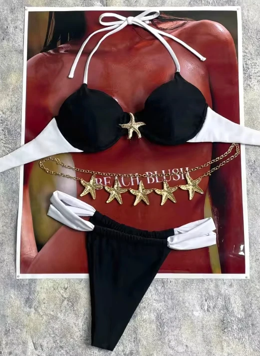 

Splicing Halter Mini Bikini Women Swimwear Female Swimsuit Two-pieces Bikini Set High Cut Bathing Suit Swim Lady