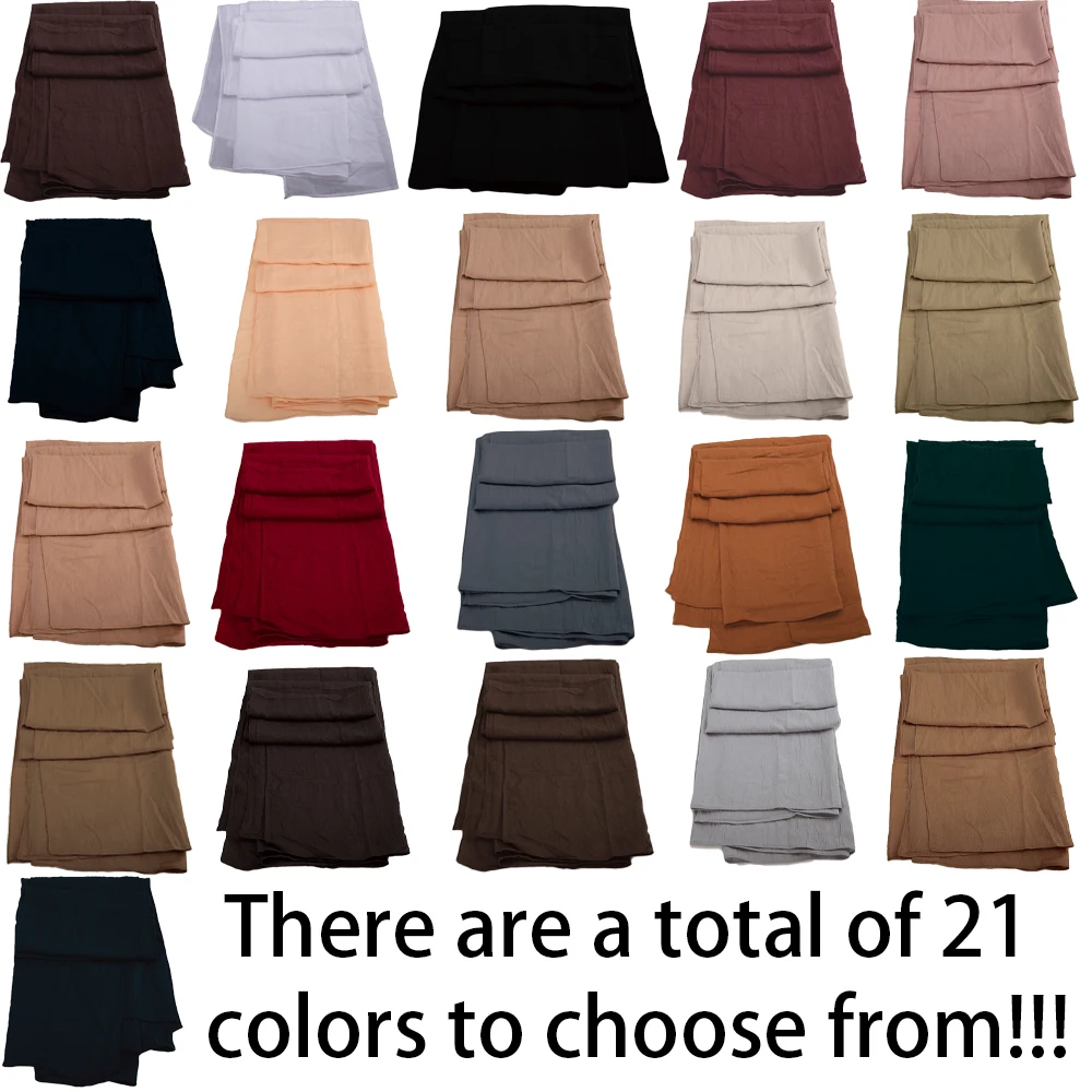 RIMAIRE Cotton Pure Color Muslim Hijab Islam Hijabs For Women Lightweight Breathable and Comfortable 180*90cm Big Size Scarf