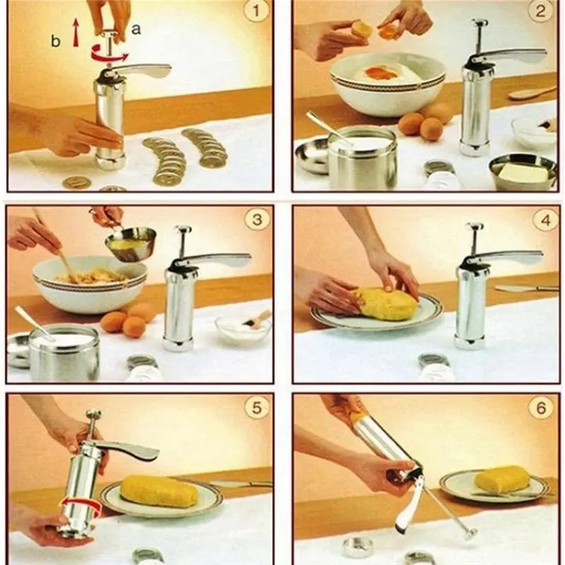 ABUN Cookie for Press Maker with 10 Discs, Biscuit Extrusion Mold, Adjustable Cookie Cutter Tool for Baking, Pastry Dessert