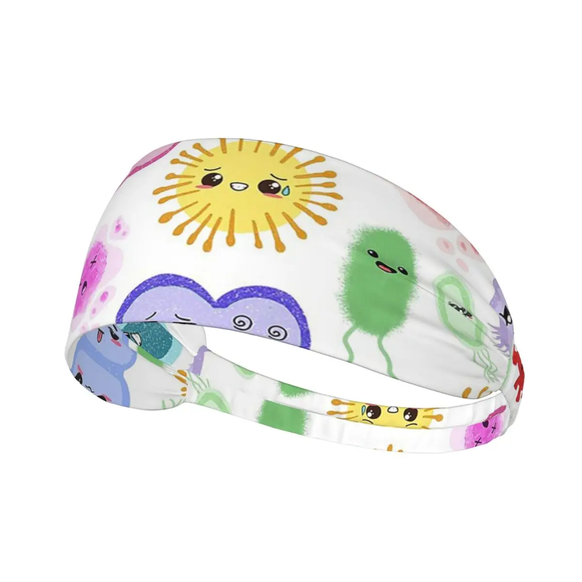 

Cute Microbes Bacteria, Virus, Ecoli, MicroBiology Men Women Headband Wicking Moisture Sports Sweatband for Gym Yoga Running
