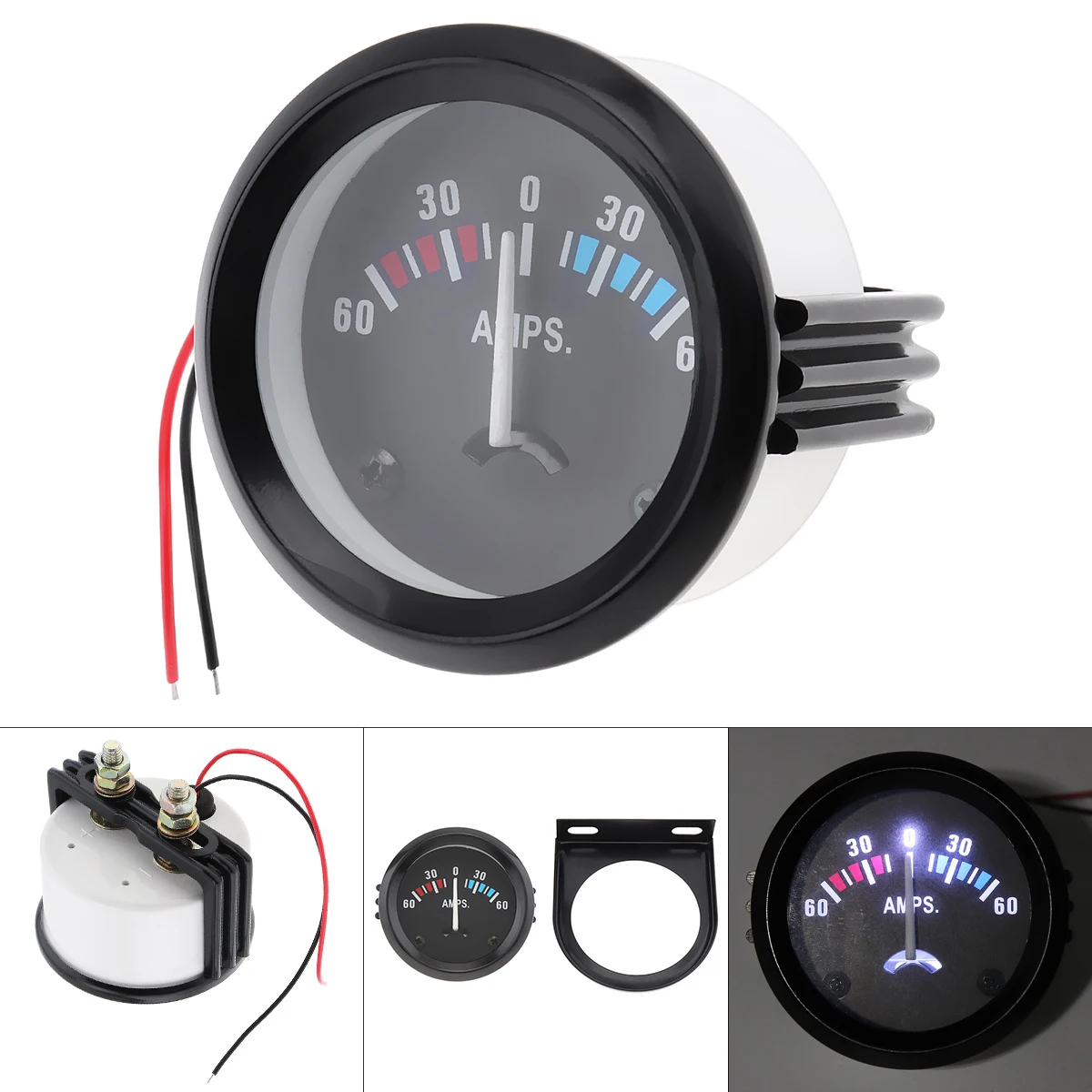 

Car Ammeter Voltmeter Universal 12V 60-0-60 AMP Ammeter Gauge Volt Meter 2" 52MM for Boat Truck ATV AMP Meter Measure for Cars