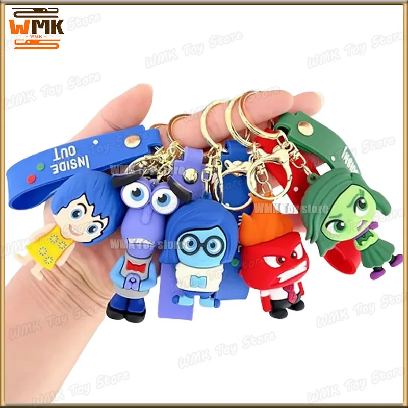 Miniso Inside Out 2 Keychain 5pcs/Set Cute Kawaii Pendant Anime Figure Mind Wars Sad Emotion Model Toys Pendants Accessories