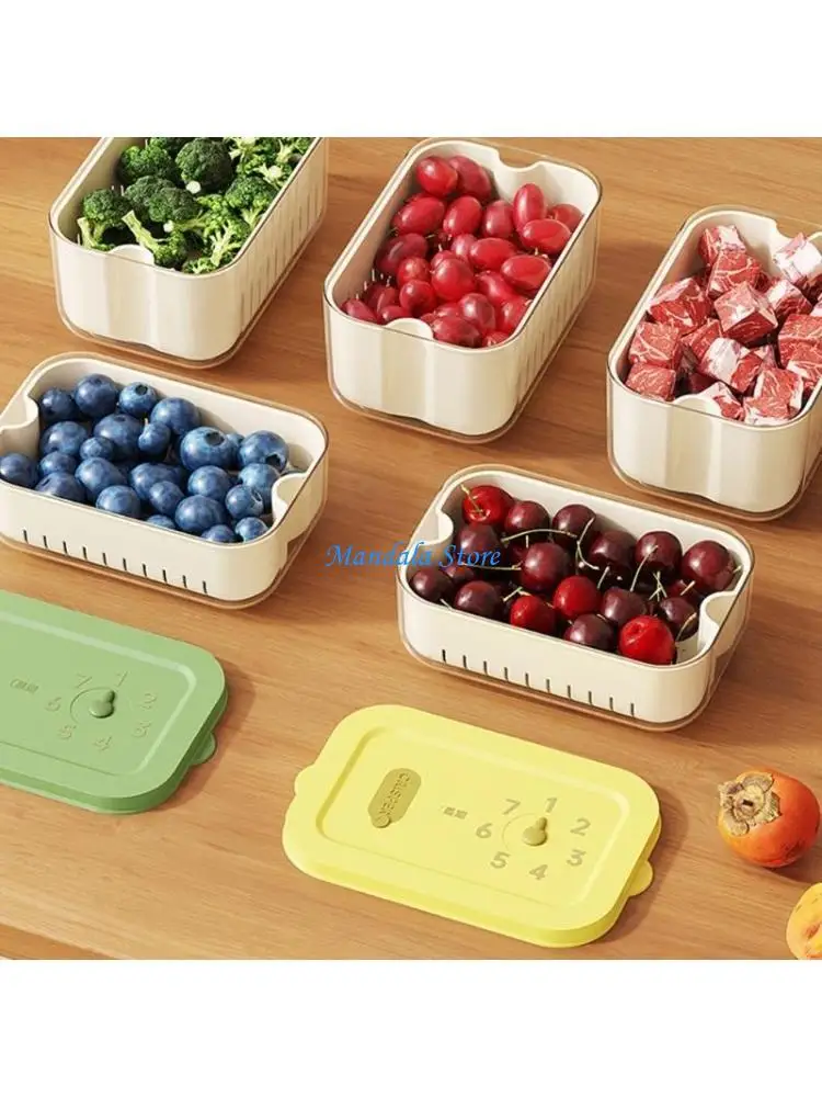 

U2JC Storage Box for Fruits and Preservation Case with Drain Basket