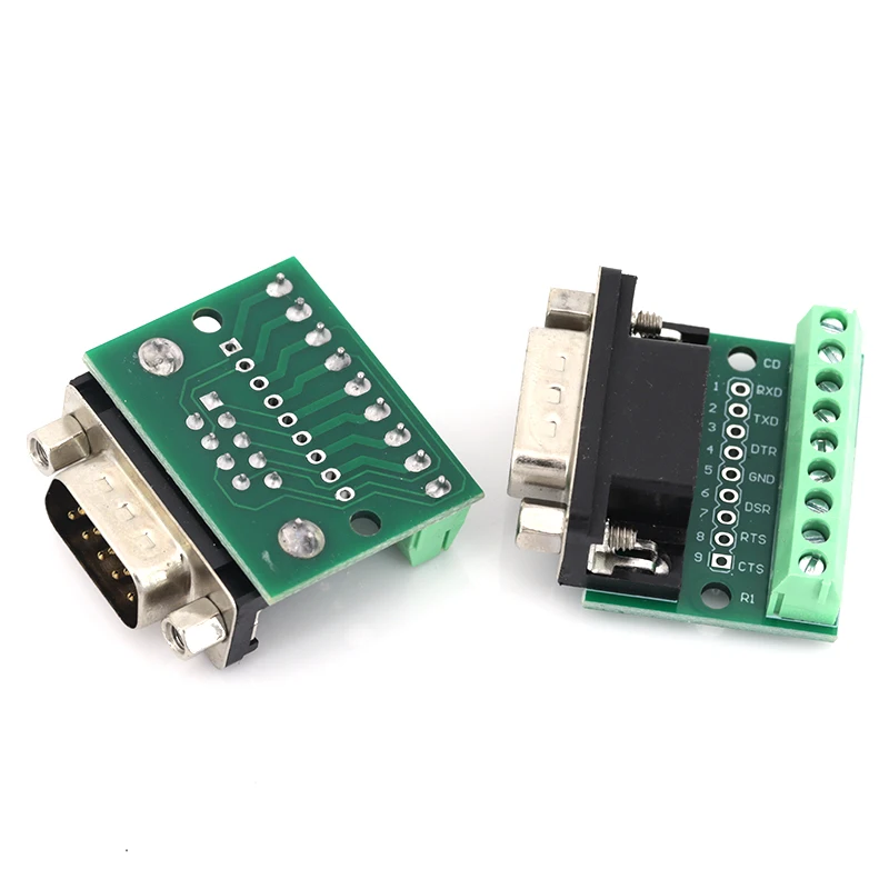1/5/10Pcs Javino DB9 Male Female Adapter Signals Terminal Module RS232 RS485 Serial To Terminal 9-Pin 9-Hole Connector