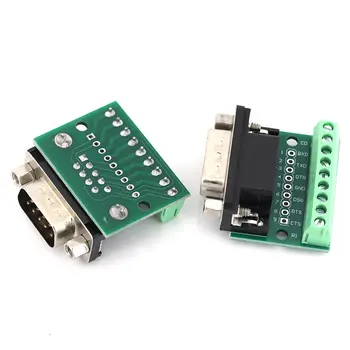 1/5/10 ks Javino DB9 adaptér pro samec/samici, signální terminálový modul RS232 RS485 sériový port k terminálu 9pinový 9-jamkový konektor 10 nejlepší prodej Konektor RS485 - №2