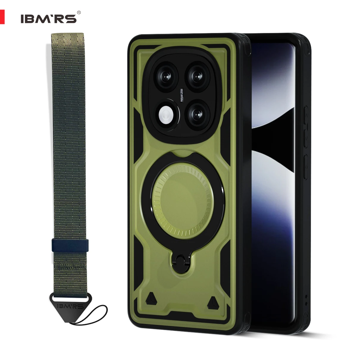 

IBMRS for Redmi Note 15/15 pro/15 pro+Case [Magnetic Kickstand] Shockproof Phone Cover with Wrist Strap & Card Slot