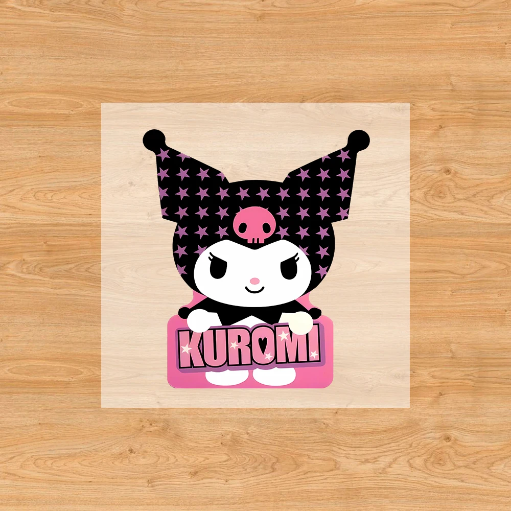 Kuromi Patches Clothing Heat Transfer Stickers Sanrio Cartoon Kids T-Shirt Ironing Patch DIY Hats Bags Sticker Birthday Gifts