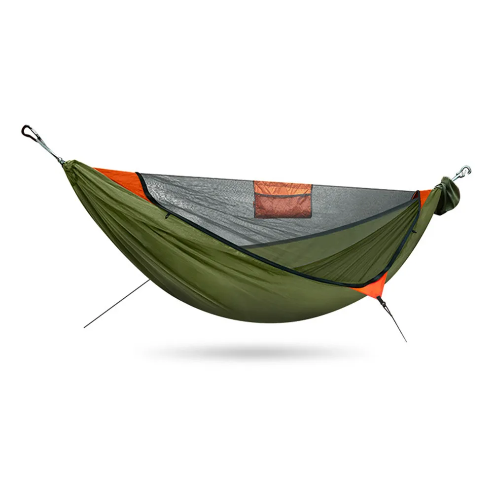 Portable Outdoor Garden Quick Open Anti-Rollover Mosquito Net Hammock Travel Camping Sleeping Hanging Hammock Swing Nature Hike