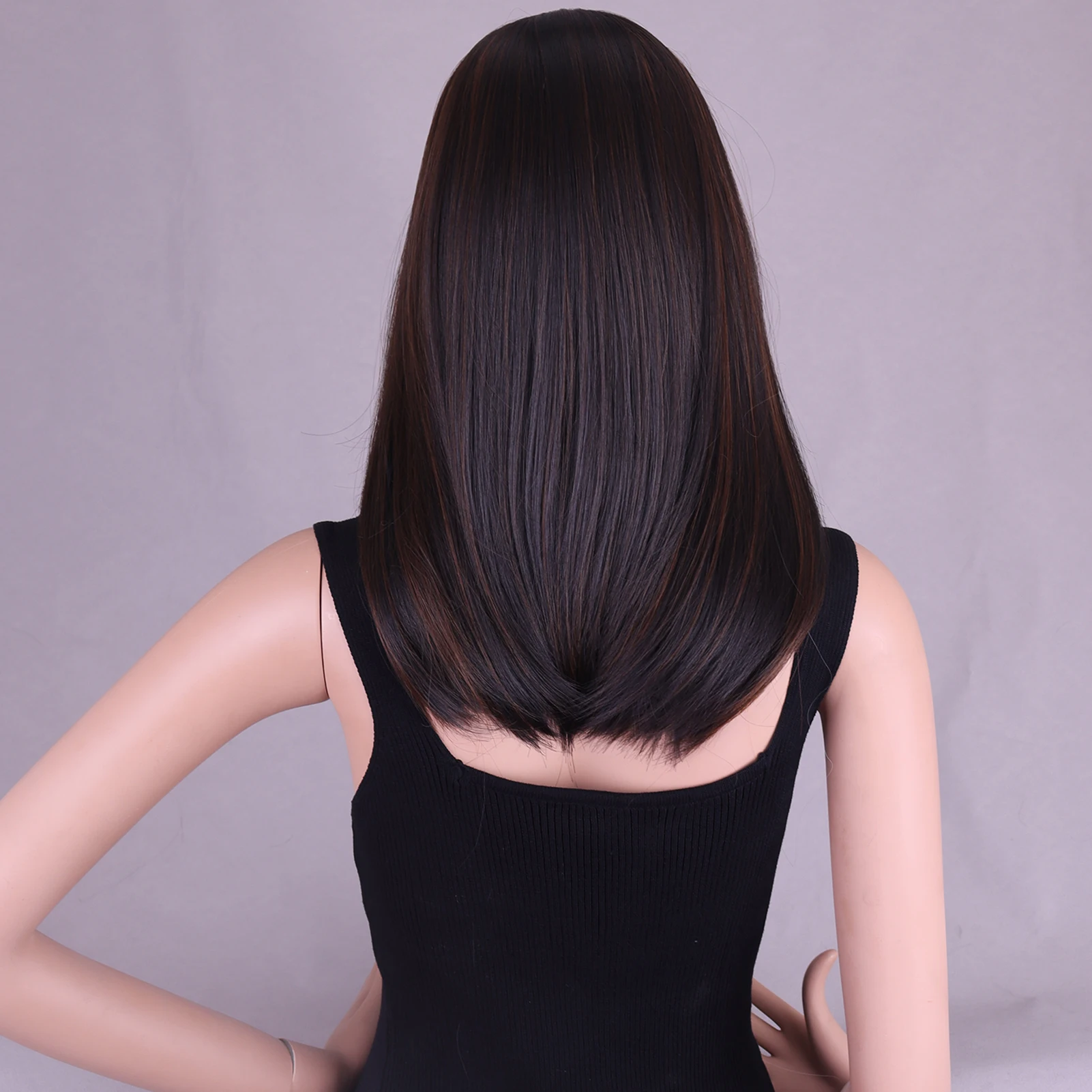 

24-дюймовый прямой парик с челкой, легкий парик без узлов для сценического фильма, укладка волос, дропшиппинг из США