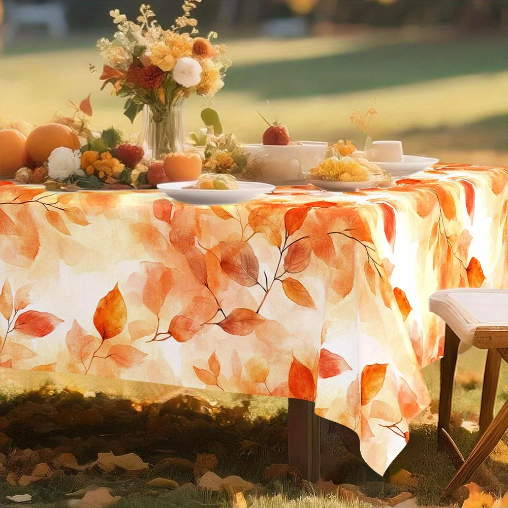 Autumn maple leaf pattern tablecloth, suitable for autumn dining, gatherings and festive decorationszyc