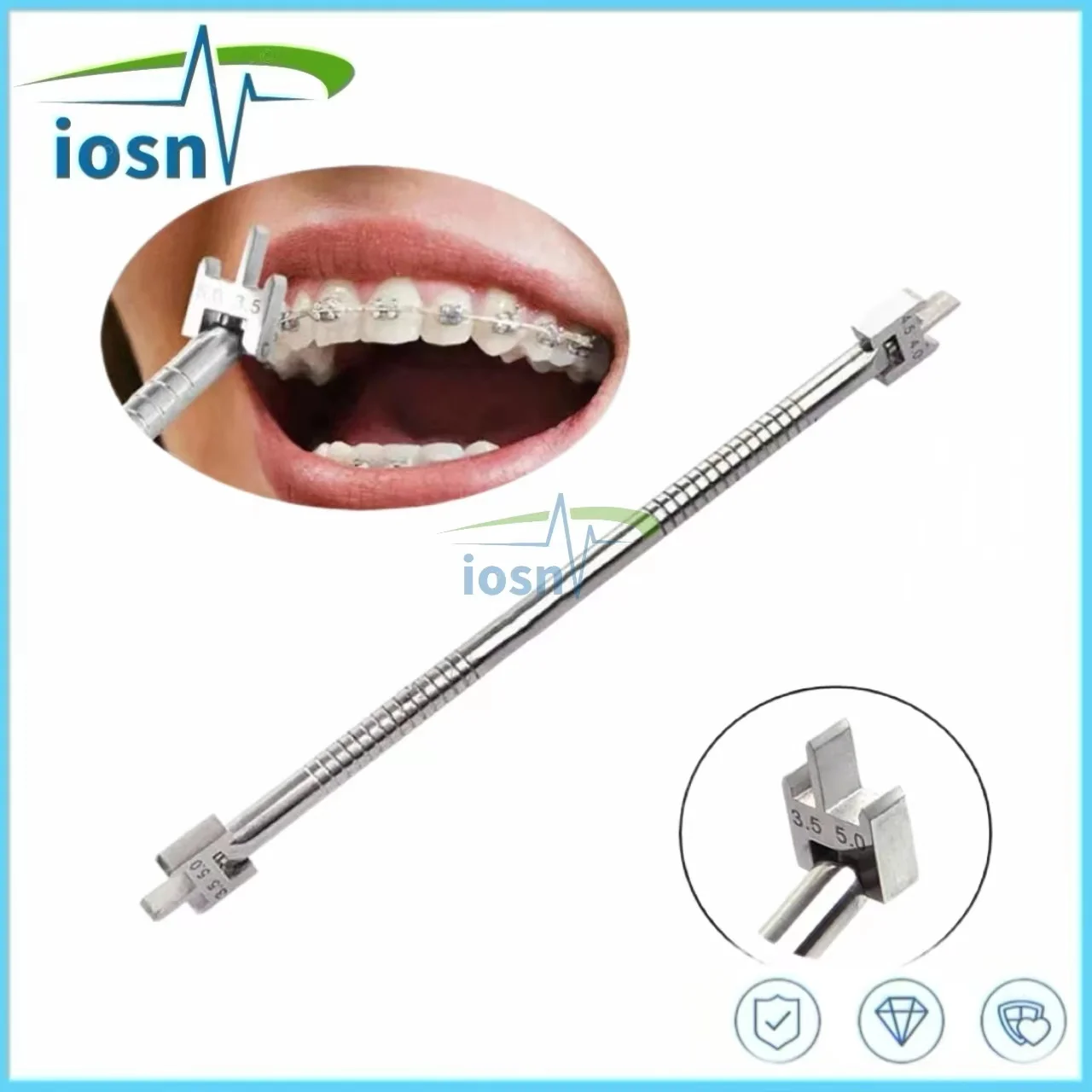 1 Pcs Dental Bracket Gauge Locator Stainless Steel Rod Bracket Positioner Orthodontic Materials Instruments Size 3.5-5