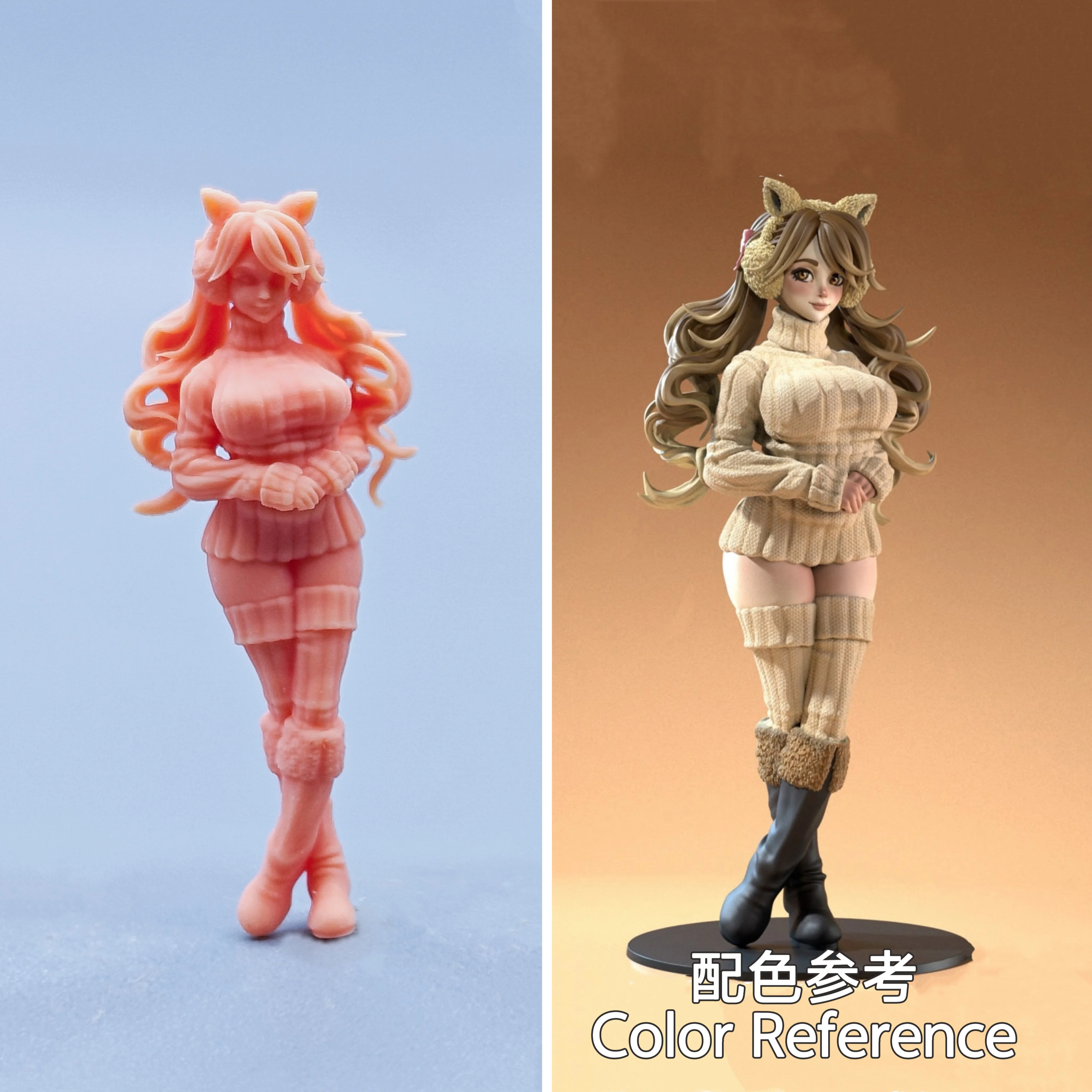1/64 Figuren, Maßstabsmodell, Kunstharz, Winter-Outfit, schüchternes Mädchen, ungefärbte Miniaturen, Diorama, handbemalt, D825