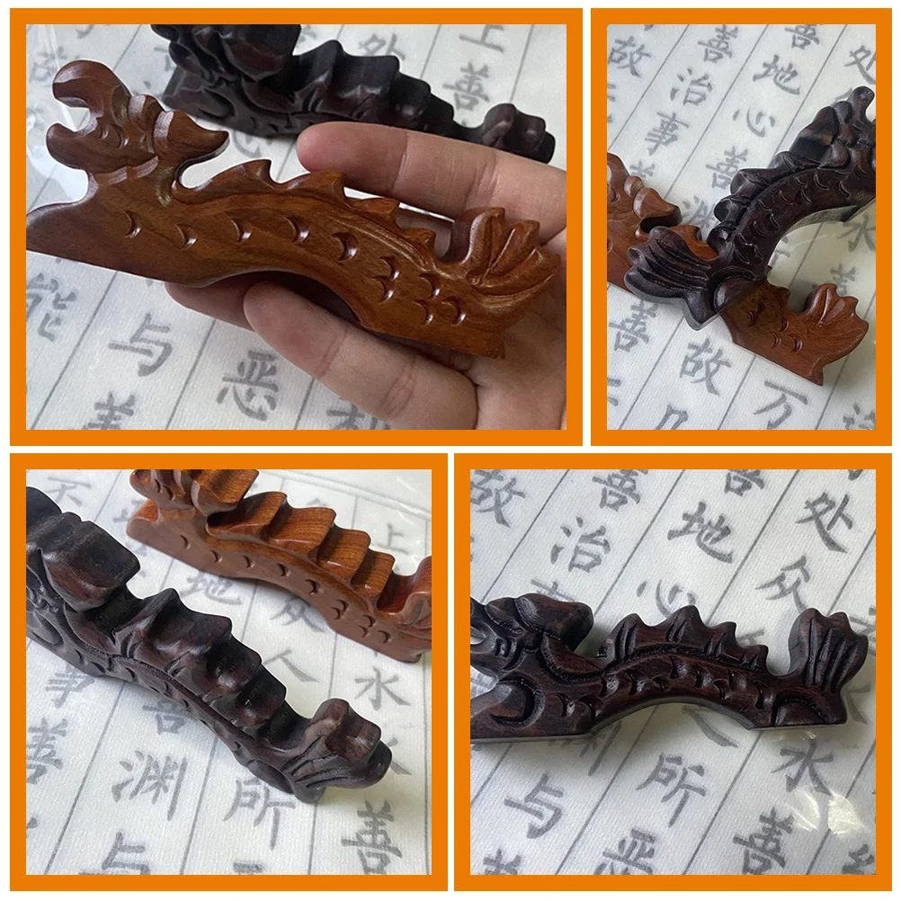 

2Pcs Calligraphy Brush Holder Wooden Brush Rest Rack Vintage Style Pen Stand for Home Office Calligraphy Supplies