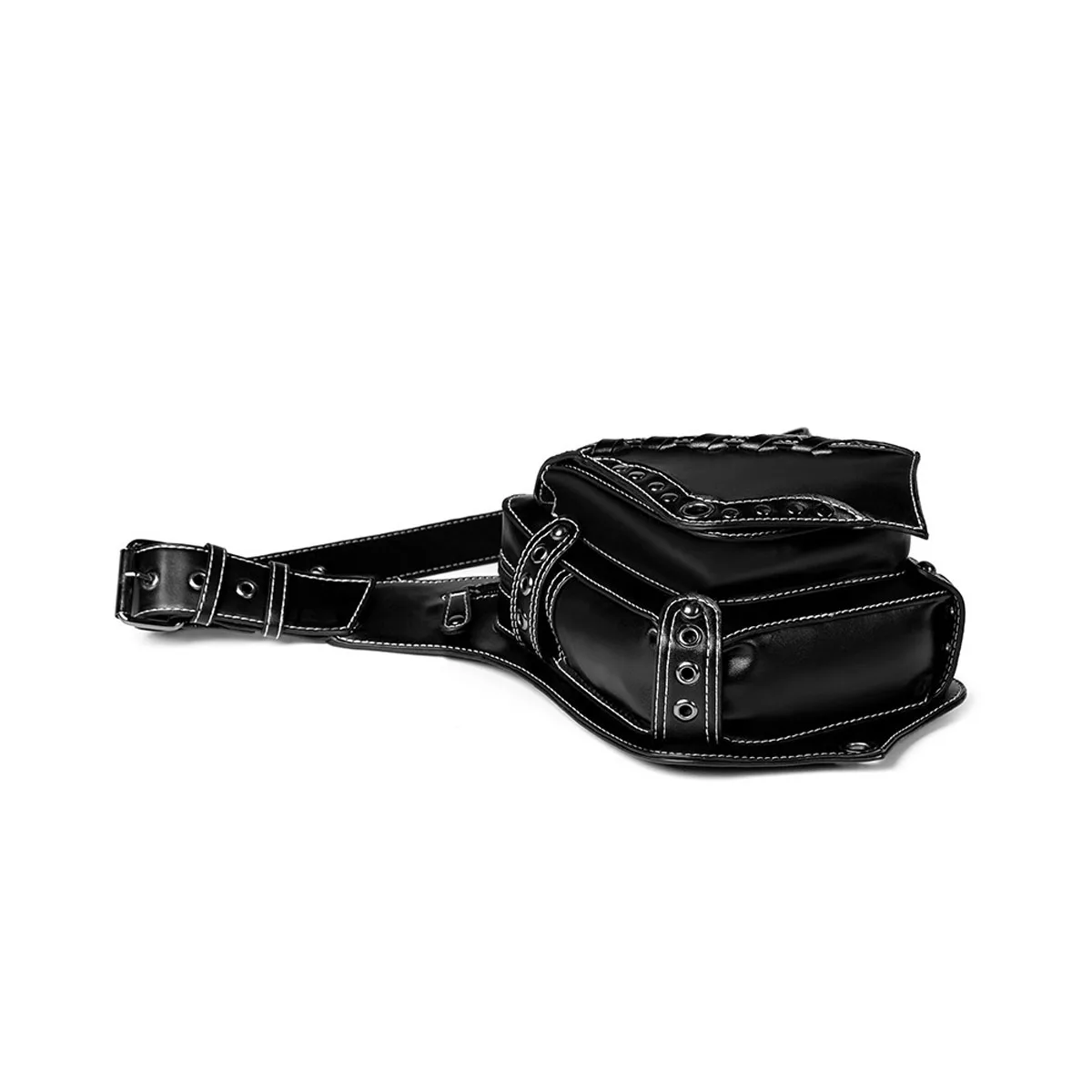Men Punk Style Vintage PU Waist Pack, Multi-Purpose Drop Leg Bag for Men, Motorcycle Bike Outdoor Travel Hiking Hip Belt Bag