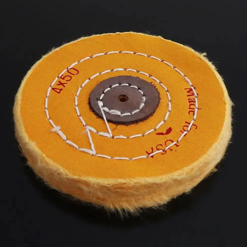 1Pcs Angle Grinder Accessory Cloth Buffing Wheel Yellow with 4/12/16mm Hole Polishing Wheel 2/3/4/5Inch Abrasive Tool Cotton Pad