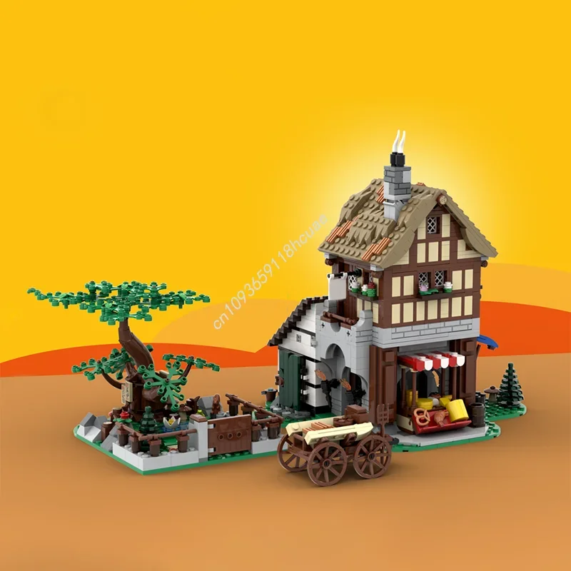 1497 Uds. MOC Cheesemaker S tienda ciudad Medieval modelo juguete arquitectura Idea ladrillo niños regalo de Navidad cumpleaños